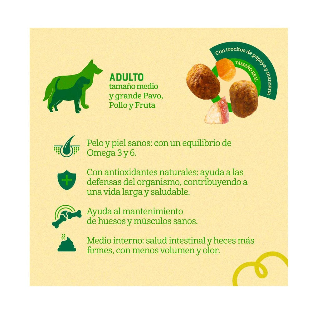 Naturalis Chicken, Turkey & Fruits para perros Adultos