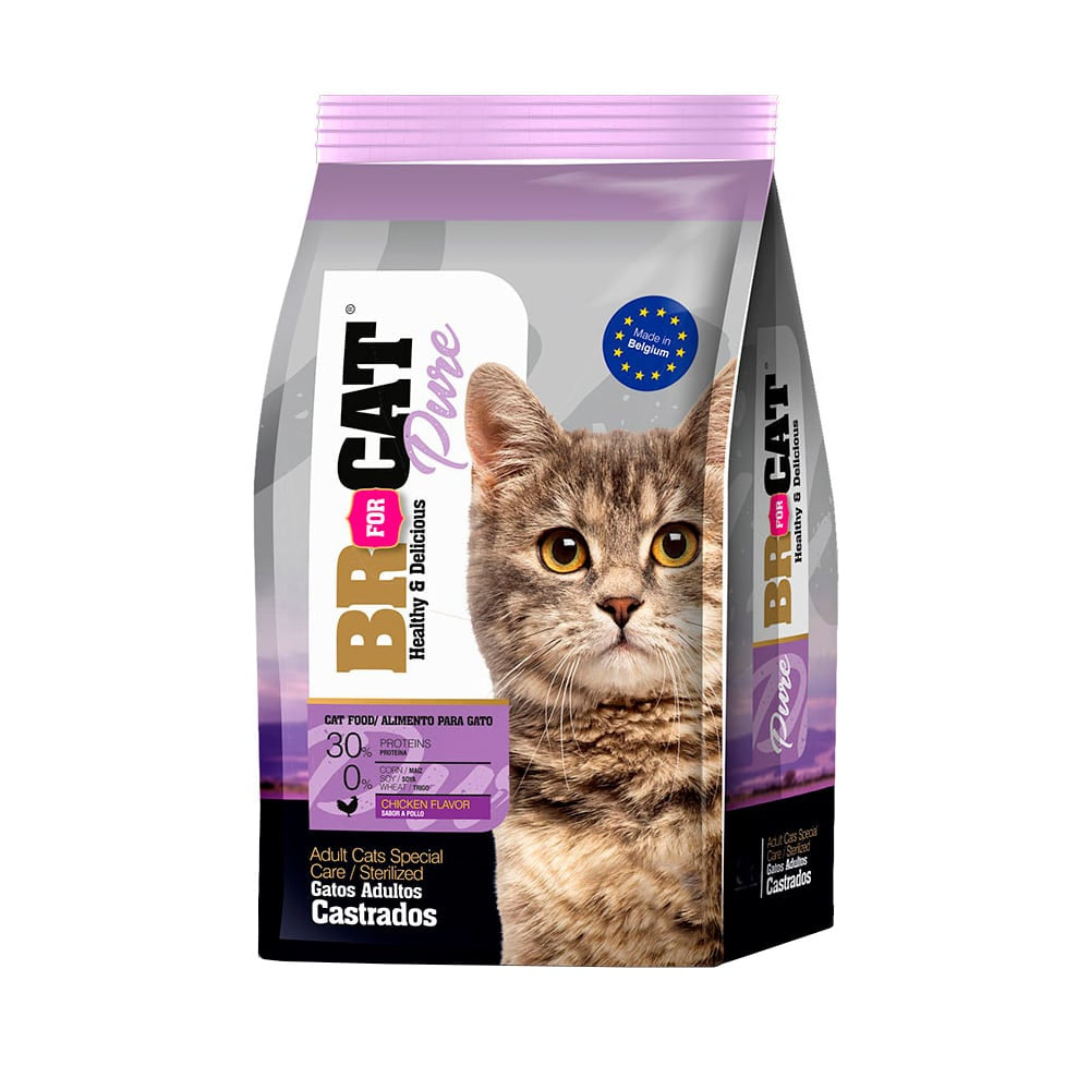 BR for CAT Pure Gatos Adultos Castrados Pollo