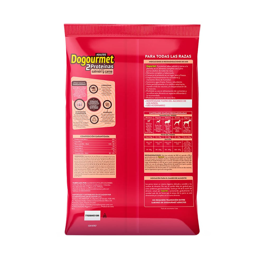 Dogourmet para perro adulto Salmón y Carne