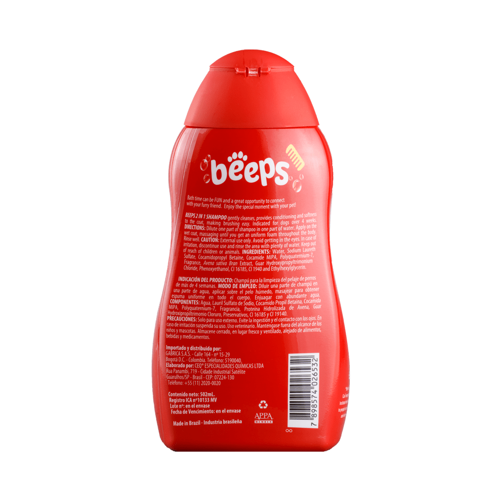 Shampoo Para Mascotas Beeps 2 En 1