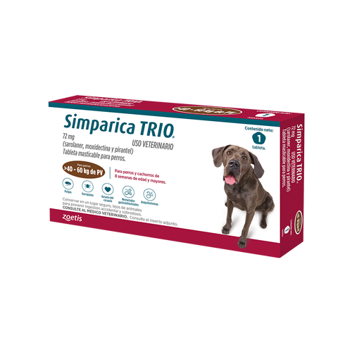 Simparica Antiparasitario Trio para perros 40 a 60 Kg